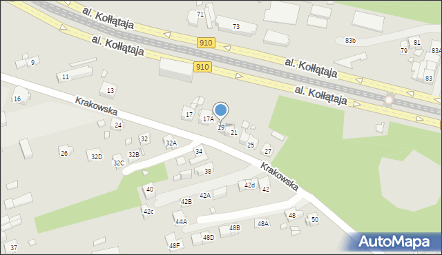 Będzin, Krakowska, 19, mapa Będzin