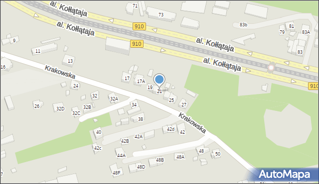 Będzin, Krakowska, 21, mapa Będzin