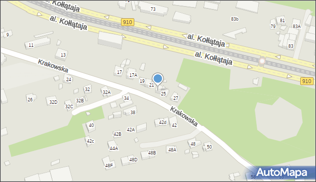 Będzin, Krakowska, 23, mapa Będzin