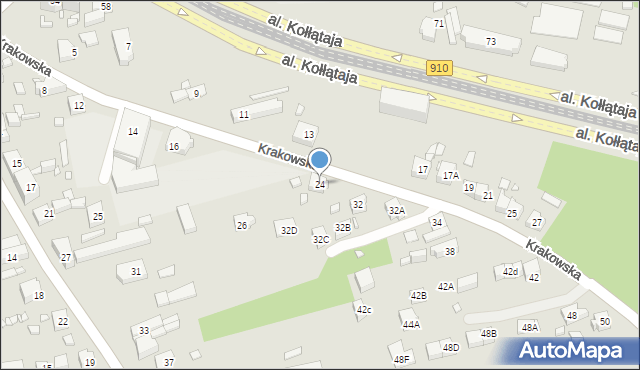 Będzin, Krakowska, 24, mapa Będzin