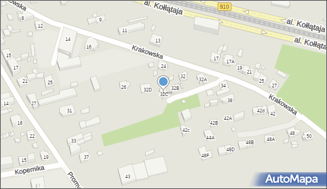 Będzin, Krakowska, 32C, mapa Będzin