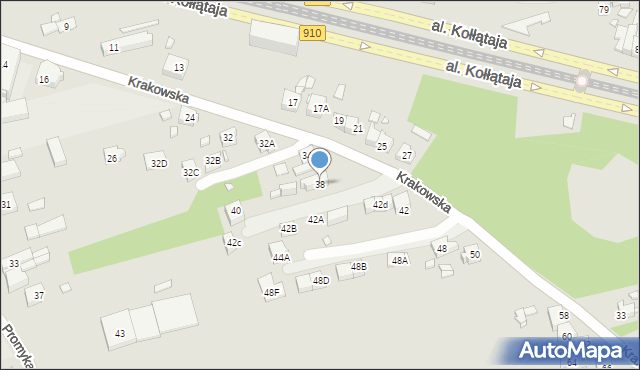 Będzin, Krakowska, 38, mapa Będzin