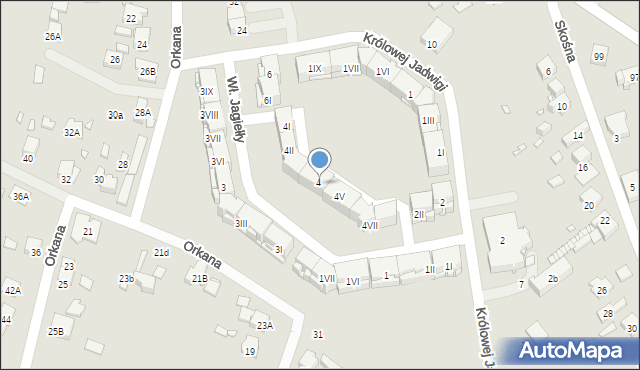 Będzin, Króla Władysława Jagiełły, 4IV, mapa Będzin