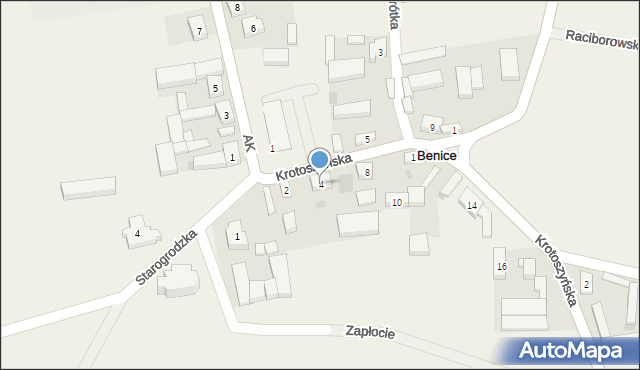 Benice, Krotoszyńska, 4, mapa Benice