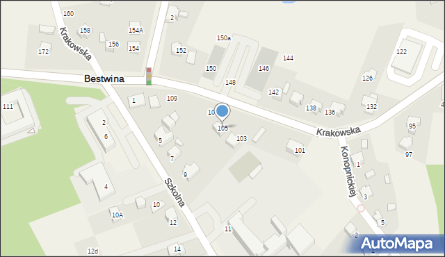 Bestwina, Krakowska, 105, mapa Bestwina
