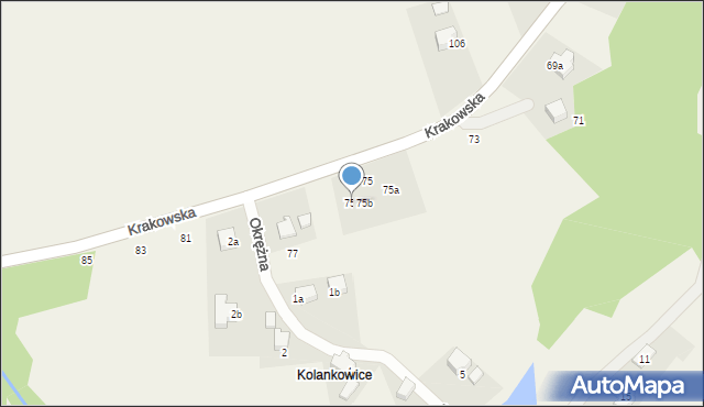 Bestwina, Krakowska, 75c, mapa Bestwina