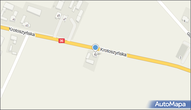 Biadki, Krotoszyńska, 52, mapa Biadki