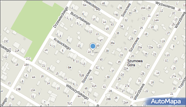 Biała Podlaska, Krasickiego Ignacego, bp., 16, mapa Białej Podlaskiej