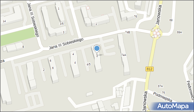 Biała Podlaska, Króla Jana III Sobieskiego, 2, mapa Białej Podlaskiej