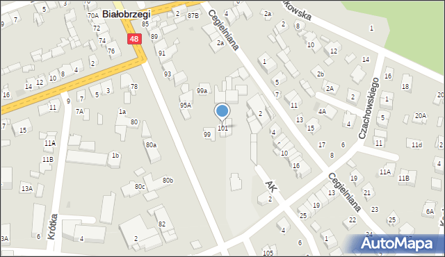 Białobrzegi, Krakowska, 101, mapa Białobrzegi