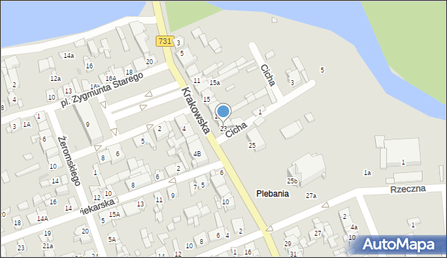 Białobrzegi, Krakowska, 23, mapa Białobrzegi