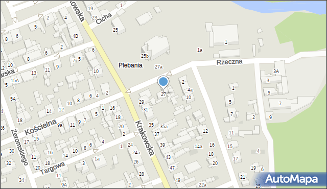 Białobrzegi, Krakowska, 27, mapa Białobrzegi