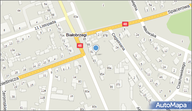 Białobrzegi, Krakowska, 93a, mapa Białobrzegi