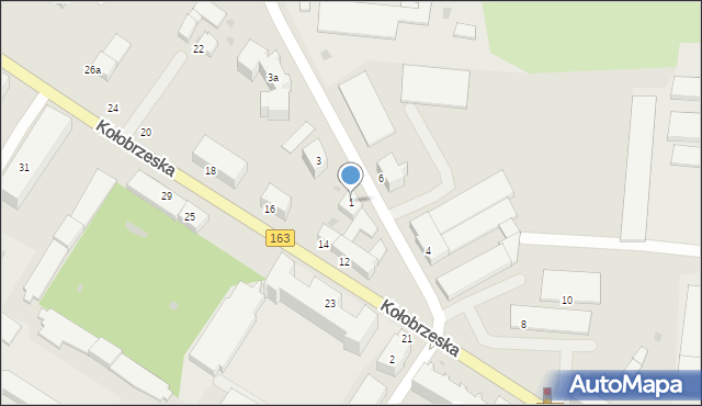 Białogard, Królowej Jadwigi, 1, mapa Białogard