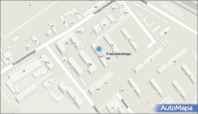 Białystok, Kraszewskiego Józefa Ignacego, 28A, mapa Białegostoku