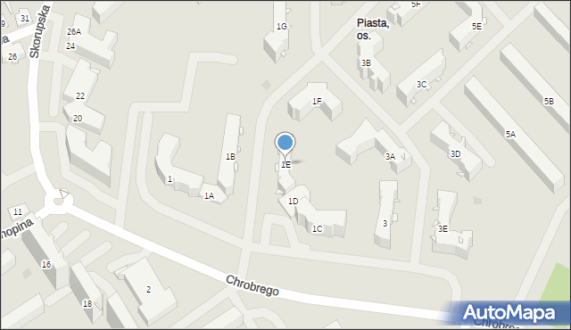 Białystok, Króla Bolesława Chrobrego, 1E, mapa Białegostoku