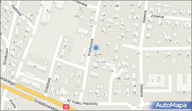 Białystok, Krańcowa, 4/1, mapa Białegostoku