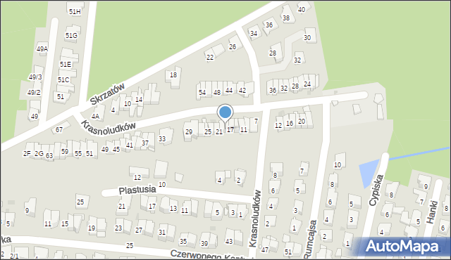 Białystok, Krasnoludków, 19, mapa Białegostoku