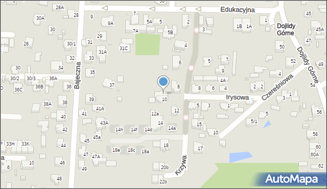 Białystok, Krzywa, 8/1, mapa Białegostoku