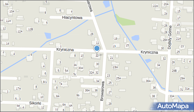 Białystok, Kryniczna, 12, mapa Białegostoku