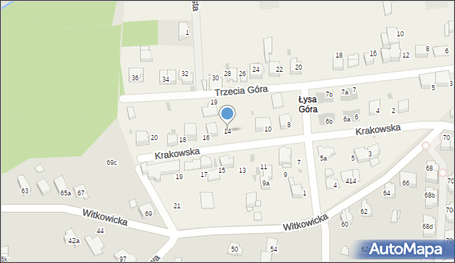 Bibice, Krakowska, 14, mapa Bibice