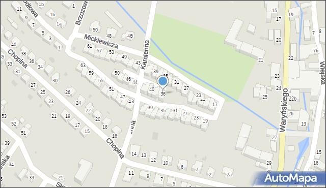 Bielawa, Krasińskiego Zygmunta, 36, mapa Bielawa