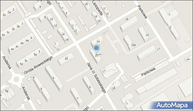 Bielawa, Króla Jana III Sobieskiego, 15, mapa Bielawa
