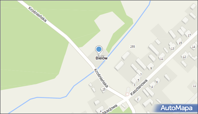 Bielów, Krośnieńska, 24, mapa Bielów