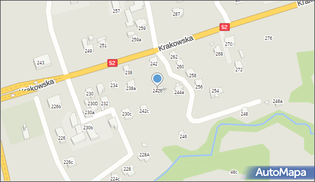 Bielsko-Biała, Krakowska, 242b, mapa Bielsko-Białej