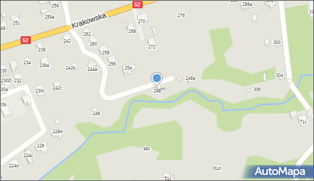 Bielsko-Biała, Krakowska, 248, mapa Bielsko-Białej