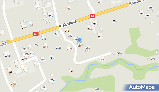 Bielsko-Biała, Krakowska, 256, mapa Bielsko-Białej