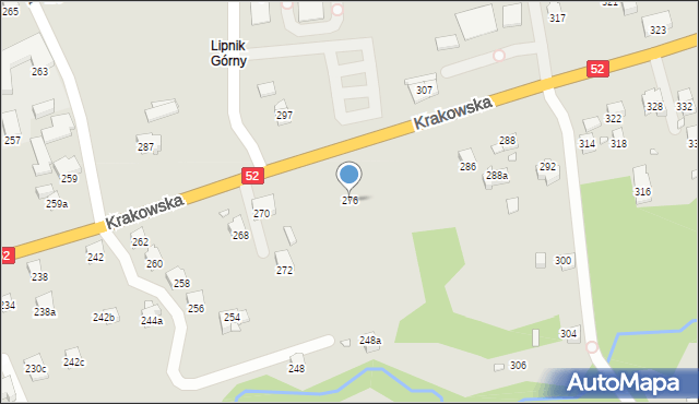 Bielsko-Biała, Krakowska, 276, mapa Bielsko-Białej