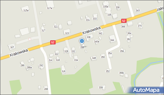 Bielsko-Biała, Krakowska, 336, mapa Bielsko-Białej