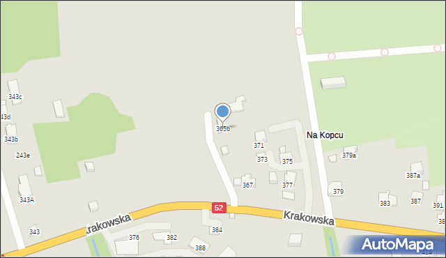 Bielsko-Biała, Krakowska, 365b, mapa Bielsko-Białej