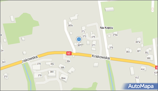 Bielsko-Biała, Krakowska, 367, mapa Bielsko-Białej