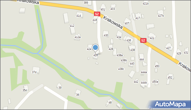 Bielsko-Biała, Krakowska, 426, mapa Bielsko-Białej