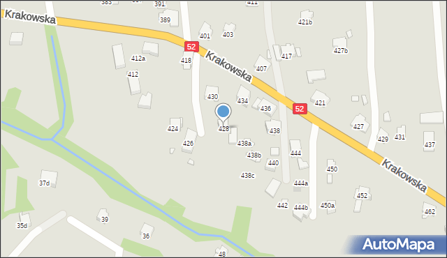 Bielsko-Biała, Krakowska, 428, mapa Bielsko-Białej