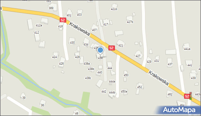 Bielsko-Biała, Krakowska, 438, mapa Bielsko-Białej