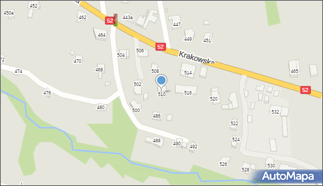 Bielsko-Biała, Krakowska, 510, mapa Bielsko-Białej