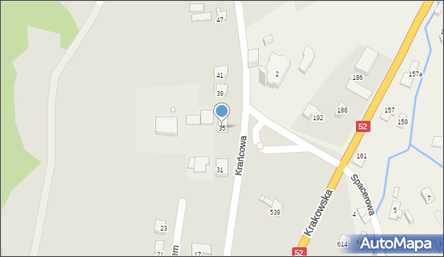 Bielsko-Biała, Krańcowa, 35, mapa Bielsko-Białej