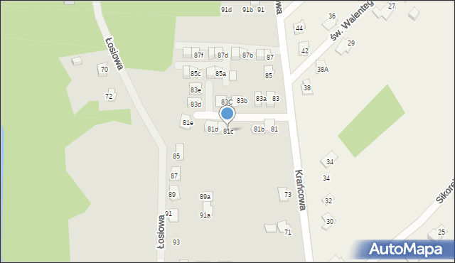 Bielsko-Biała, Krańcowa, 81c, mapa Bielsko-Białej