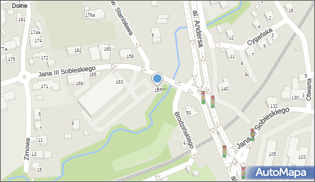 Bielsko-Biała, Króla Jana III Sobieskiego, 157, mapa Bielsko-Białej