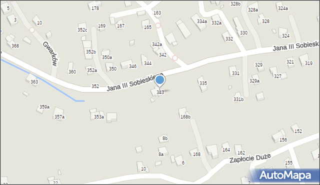 Bielsko-Biała, Króla Jana III Sobieskiego, 343, mapa Bielsko-Białej