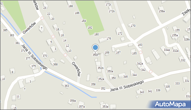 Bielsko-Biała, Króla Jana III Sobieskiego, 352c, mapa Bielsko-Białej