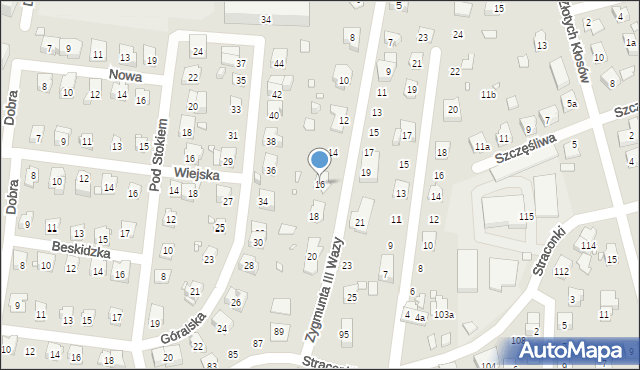 Bielsko-Biała, Króla Zygmunta III Wazy, 16, mapa Bielsko-Białej