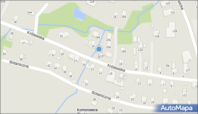 Bielsko-Biała, Królewska, 22, mapa Bielsko-Białej