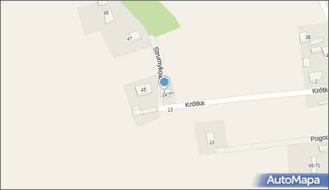 Bierkowo, Krótka, 14, mapa Bierkowo