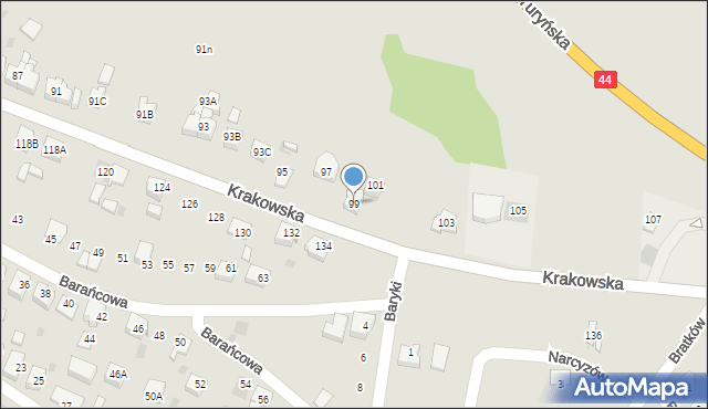 Bieruń, Krakowska, 99, mapa Bieruń