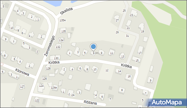 Bilcza, Krótka, 7, mapa Bilcza