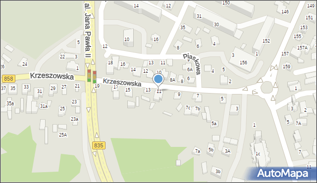 Biłgoraj, Krzeszowska, 11, mapa Biłgoraj